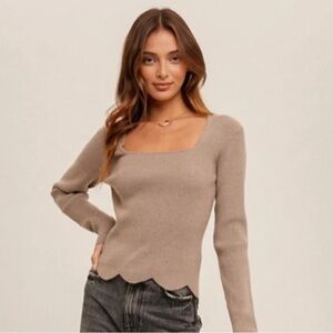 Hem &thread SWEET THOUGHTS SCALLOPED TOP